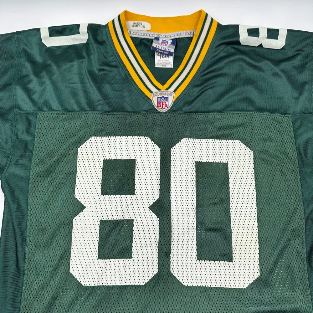 VTG Reebok Green Bay Packers Donald Driver 80 NFL Jersey Mens Medium Green Mesh